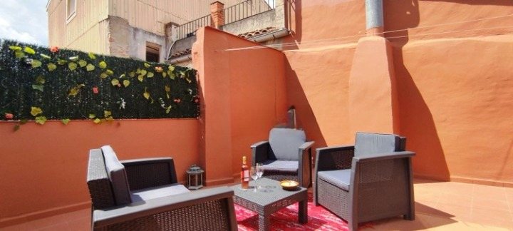 Sunny rooftop terrace
